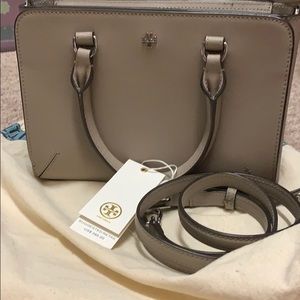 Tory Burch Robinson Micro ZIP Tote - French Gray
